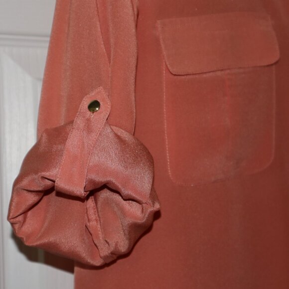 Banana Republic | Peach Silk Blouse, Size S - Picture 9 of 9